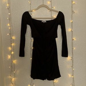 Black off the shoulder mid sleeve dress